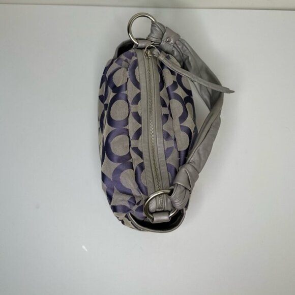 Coach Parker Op Art Lavender and Gray Jacquard Signature Hobo Shoulder Bag - Picture 13 of 15